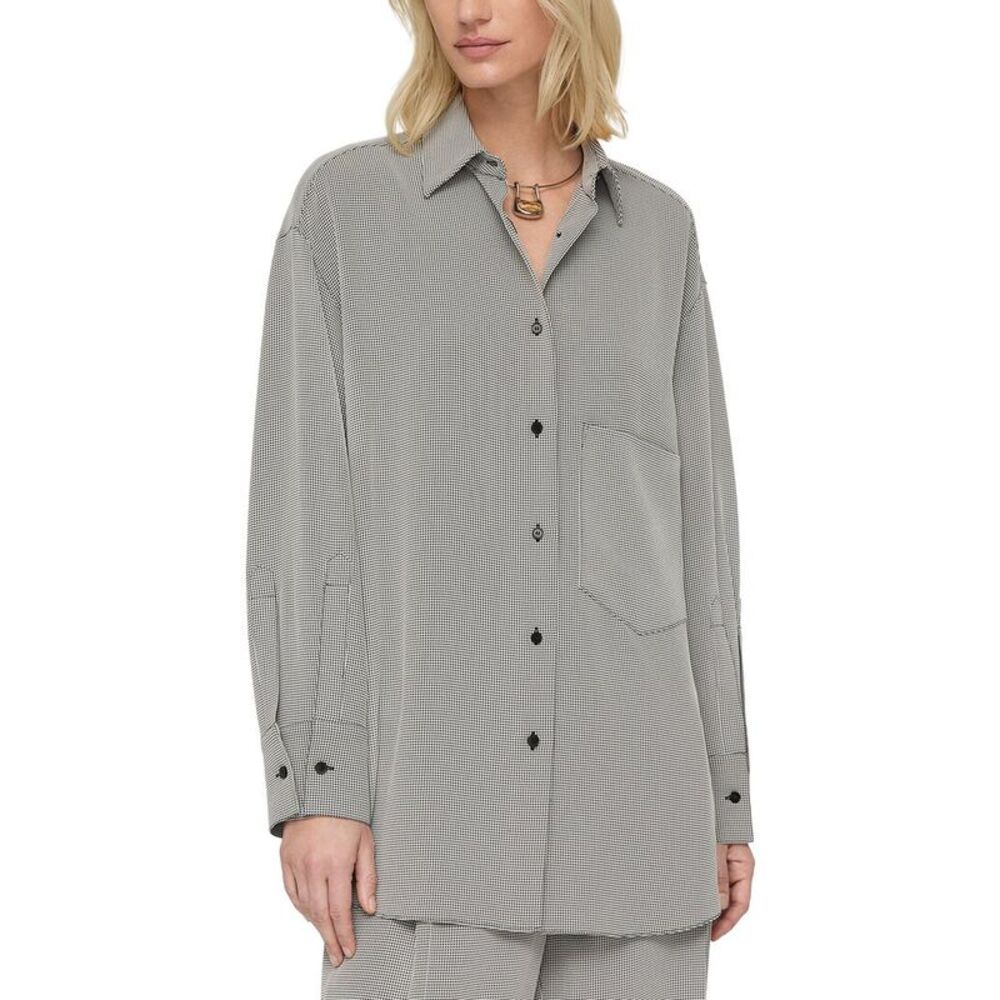 Lafayette 148 New York Womens Collared Oversized Shirt